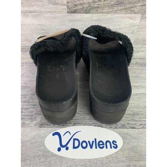 Schutz Womens Black & Gold Faux Fur Platform Slide Sandals Size 9.5B - Picture 3 of 5